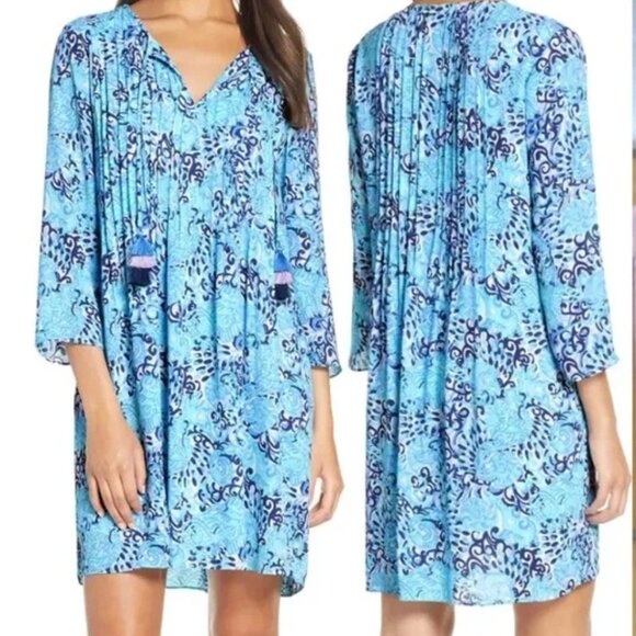 Lilly Pulitzer Marilina Tunic Dress in Light Aqua Spritz - Picture 1 of 9